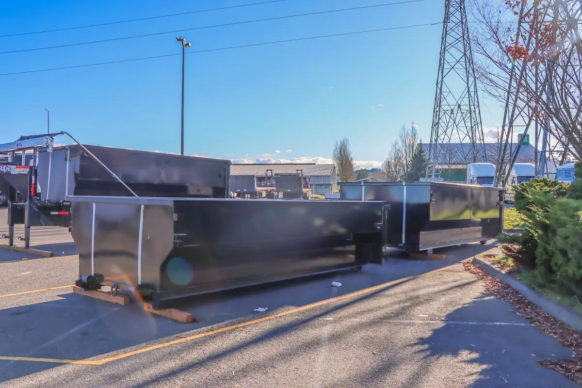 Roll-off dumpster ready for waste disposal at job site for Construction Dumpster Rental in Hidden Valley Lake